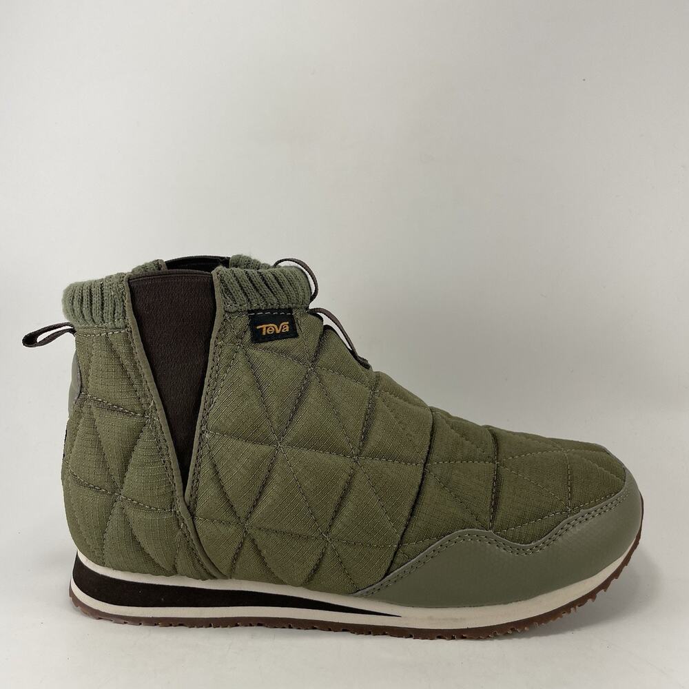 Teva ReEmber Mid Olive Green Quilted Camp Slipper Booties Womens Size 9